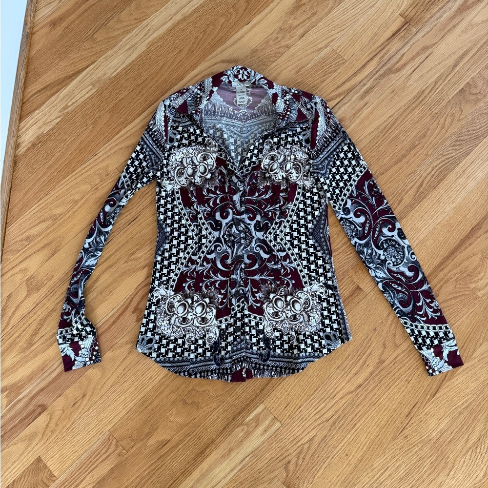 Vintage Y2K cache work blouse sexy